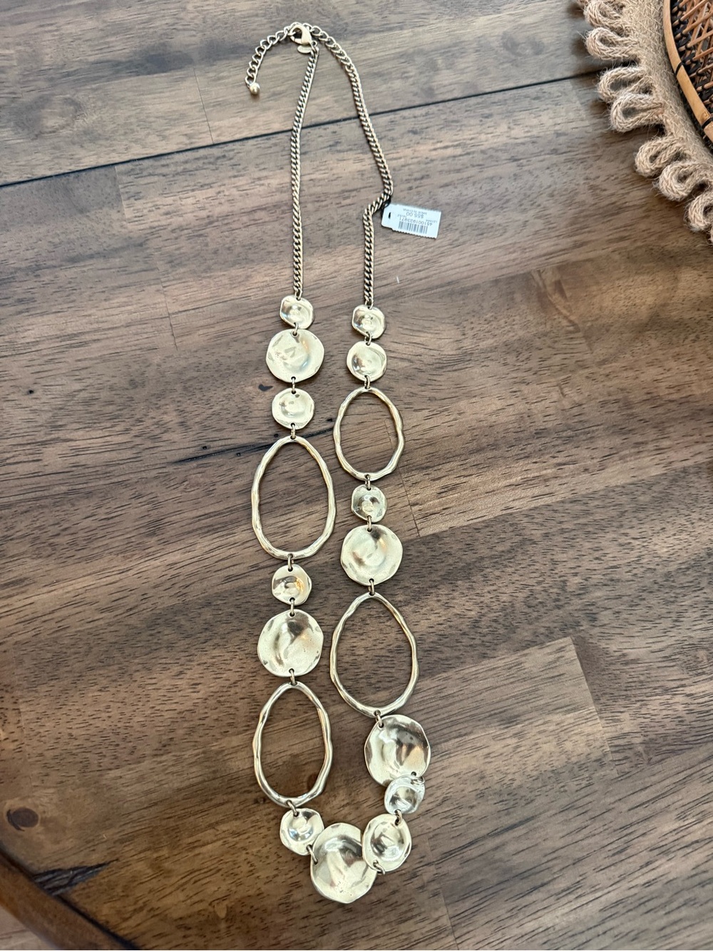 Chico's Hammered Gold-Tone Linked Necklace